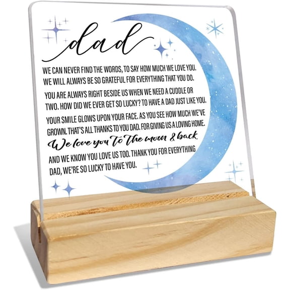 Dad Gifts from Daughter Son Kids, Dad Birthday Fathers Day Christmas Day Gifts for Father, Best Dad Ever Gifts, Thank You Gifts for Dad, Thank You for Everything Dad, Desk Acrylic Decor