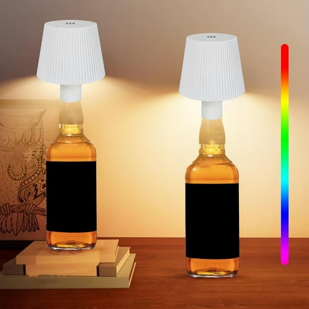 

Pebbuoy Wireless Bottle Lamp Stepless Dimming Touch Control RGB Color Changing Rechargeable LED Wine Bottle Lamp Bedside Light