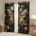 thumbnail image 3 of Homewish Mystic Butterfly Animal Black Out Curtains, Hippie Flower Floral Curtains Pack of 2 (42x63 Each), Bohemian Mandala Style Bedroom Curtains, Curtains and Drapes Home Decor, 3 of 7