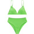 thumbnail image 2 of Vedolay Womens Swimsuits Tankini Women High Waisted High Cut Bikini Sets Triangle 2 Piece Swimsuits,Green M, 2 of 5
