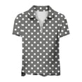 thumbnail image 2 of Lmnyox Womens Short Sleeve Golf Shirt Fashion Print Half Zip Collared Shirts Trendy Loose Summer Blouses Outfits, 2 of 5