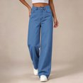 thumbnail image 5 of fnnxnal Girls High Waisted Wide Leg Baggy Barrel Jeans - Blue Vintage Denim Pants for Kids 5-14,Size 13-14 T, 5 of 9