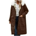 thumbnail image 4 of TKLPEHG Long Winter Coats For Women Warm Oversized Fleece Puffer Jackets Long Sleeve Warm Down Outerwear With Hood (Coffee,S), 4 of 9
