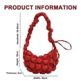thumbnail image 2 of Puffer Tote Bag for Women Puffer Bag Lightweight Padding Shoulder Bag puffer hobo handbag 2023 cloud pleated quilted bag - Jujube red, 2 of 5