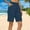 *Blue, variant on Women's High Waisted Linen Blend Bermuda Shorts, Elastic Waist Casual Summer Pants with Pockets Bronze,Women's Plus XL