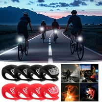Bicycle Lights for Night Riding Front and Rear - Bicycle Light Pram Light Silicone with Battery and 3 Light Functions, Multi-Purpose Waterproof LED Warning Light Scooter Light LED Backpack Light