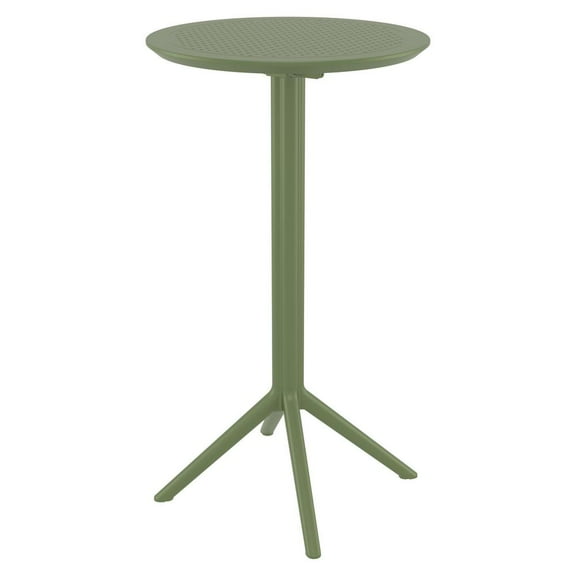 Compamia Sky 24 inch Round Folding Bar Table in Olive Green finish