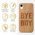 thumbnail image 4 of Case Yard Wooden Case Outside Soft TPU Silicone, Slim Fit Shockproof Wood Protective Phone Cover for Girls Boys Men and Women, Supports Wireless Charging Bye Boy Design case for iPhone-XR, 4 of 7