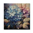 thumbnail image 3 of Designart "Blue Pink Hydrangea Hydrangea " Floral Print on Natural Pine Wood, 3 of 5