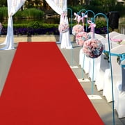 Non-Slip Red Carpet Runner, 101m (33ft) High-Density Polyester, Ideal for Hallways, Weddings, Prom, and Special Occasions