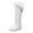White, variant on Juebong Women Boots Metal Buckle Thick Fleece Slip-on Platform Mid-heel Solid Color Winter Warm Knee High Snow Boots,Black Size 4.5