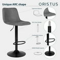thumbnail image 2 of Okeysen Bar Stools Set of 4 Counter Height Adjustable Swivel Armless Dining Chairs with Mid Backs Metal Base for Pub Kitchen, Grey, 2 of 7