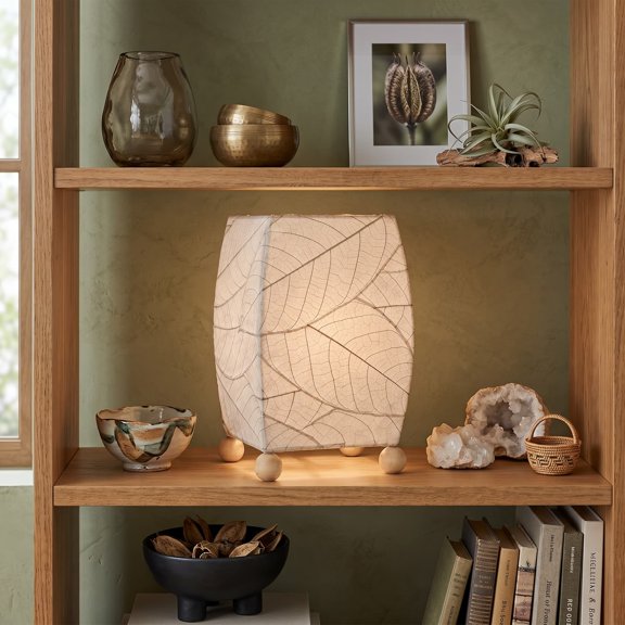 Eangee Mini Square Cocoa Leaf Lamp Green