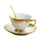 thumbnail image 4 of Taza de café de cerámica con platillo y cuchara, taza de café expreso, taza de Latte Vintage de 7 para fiesta, café , bebidas, restaurante Blanco perfecl taza de café platillo, 4 of 8
