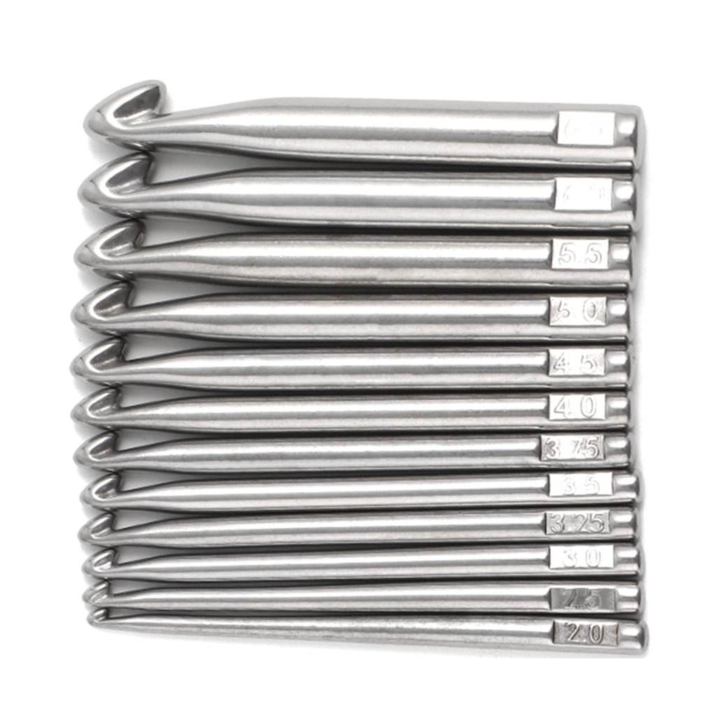Large Size Stainless Steel Crochet Hook Set Ergonomic Handle Knitting Needle Craft Weave Sewing Yarn Needle Crochet Hook