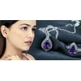thumbnail image 4 of Dazzlingrock Collection Pear Amethyst & Round White Diamond Teardrop Earrings, Pendant & Ring Combo Set for Women (0.50 ctw, Color I-J, Clarity I2-I3) in 10K White Gold, 4 of 6