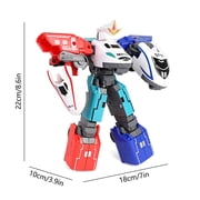 Three-in-One Transforming Robot Train Set High-Speed Rail Toy with Combination Feature Red Blue Color Scheme for 5-8 Years Action Play