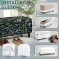 thumbnail image 6 of Jiueut Tropical Floral Leaves Print Rectangle Ottoman Cover for Folding Storage Bench, Non-Slip Footrest Stool Slipcover Removable Washable Furniture Protector for Living Room Bedroom, Large, 6 of 7