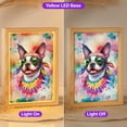 thumbnail image 2 of Hippie Boston Terrier Portrait Watercolor Tie-Dye Vintage Styles Acrylic Plaque with Wood Photo Frame Box Gentleman Dog Lover Gifts Light Box - 00014, 2 of 5