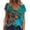 Blue, variant on KZKR Women's V Neck T-Shirts Short Sleeve Colorful Butterfly Tees Summer Casual Tops
