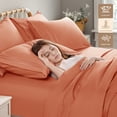 thumbnail image 7 of SONORO KATE 6 Pieces Bed Sheet Set, 1800 Series Soft Microfiber Queen Sheets with 16" Deep Pocket, Coral, 7 of 7