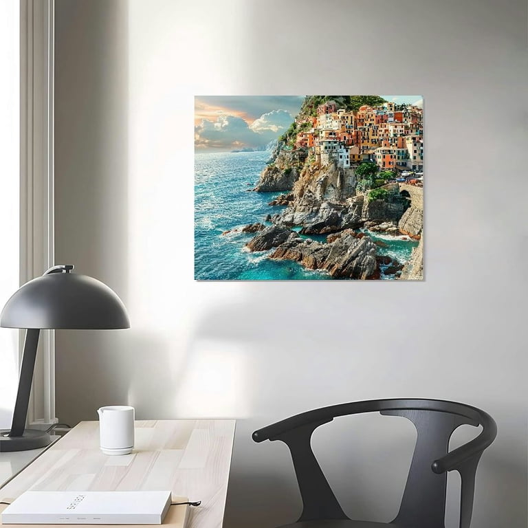 Tableau Cinque Terre Manarola – Lever De Soleil, Tirage Toile/métal, Travel Memories
