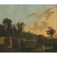 thumbnail image 3 of Adriaen Jansz. Ocker 23x20 Black Modern Framed Museum Art Print Titled - An Italianate Landscape, 3 of 5