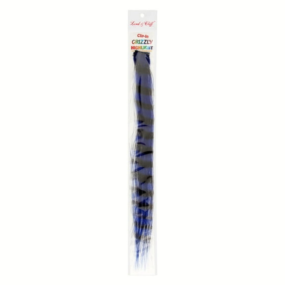 Lord & Cliff 100% Remy Human Hair Grizzly Highlight Clip-In Extension 14 Inch Blue/Brown