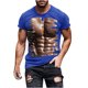 thumbnail image 4 of Camisetas de Manga Larga de los Hombres Casual Muscle Print Graphic Tee, Camiseta de Cuello de Tripulación de Manga Corta para las Vacaciones Diarias, 4 of 9