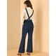 thumbnail image 5 of INSPIRE CHIC Pantalones vaqueros de mujer Pantalones de mezclilla Pantalones de campana con cremallera en la parte delantera Mono largo con monos Azul XS, 5 of 6