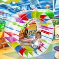 thumbnail image 4 of Zcaukya Rouleau Géant Gonflable de 65 Pouces, Bouée à Roue Roulante Colorée pour l'Eau pour Fêtes d'Été à la Piscine pour Enfants, Roulant sur la Pelouse, Extérieur Intérieur, 4 of 7
