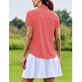 thumbnail image 5 of Pinspark Polo Shirts for Women Moisture Wicking Golf Shirt Half Zip Pullover Curved Hem Athletic Tennis Tops, 5 of 6