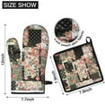 thumbnail image 6 of Pioneer Flower Kitchen Oven Mitt and Pot Holder Sets 4 Pcs for Baking, Cooking and Grilling, Heat Resistant Up To 392 °F, 6 of 7