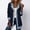 Navy, variant on Women's Mid-Length Corduroy Blazer Jacket, Denim Contrast Lapel Button Down Coat, Loose Fit Casual Knit Cardigan, Fall Winter Outerwear in 7 Colors, S-5XL