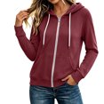 thumbnail image 3 of Tqcoqu Womens Zip Up Hoodies Long Sleeve Y2K Hooded Sweatshirt Women Fashion Zipper Fall Light Jackets with Pocket, 3 of 8