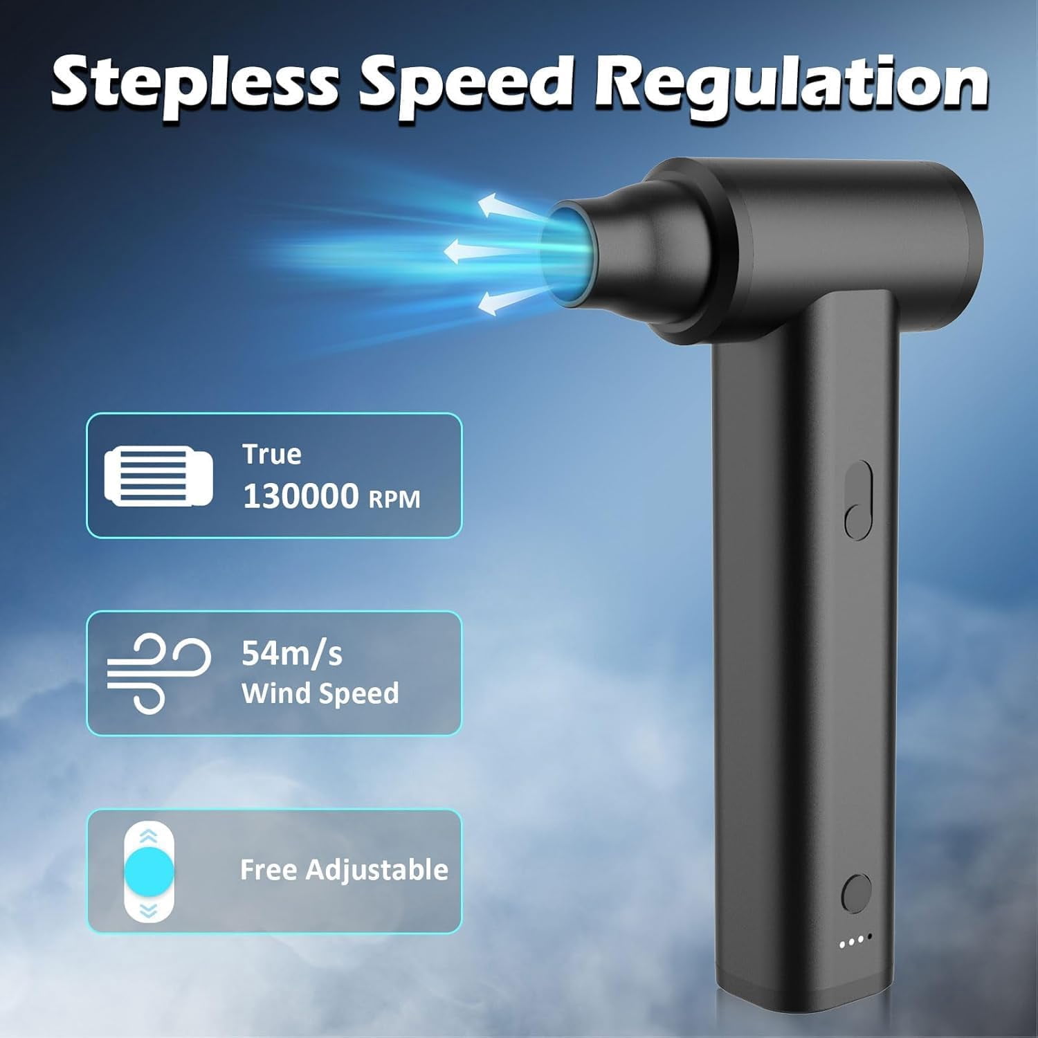 Ddluck Compressed Air Duster True 130000RPM Full Metal 8000mAh