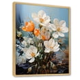 thumbnail image 2 of Designart "White Orange beautyful Snowdrops Flowers III" Floral & Botanical Floater Framed Canvas Print, 2 of 7