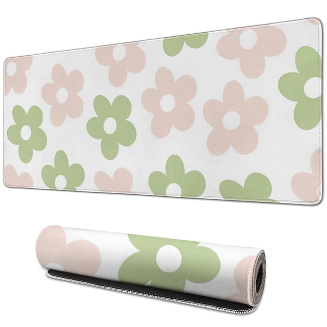 Stylish & Functional - Vintage Flowers Keyboard Mouse Pad, Perfect for Girls' Desk Decor - Large & Non-Slip for Gaming and Office Work, Ensures Smooth Performance, 31.5x11.8 inch