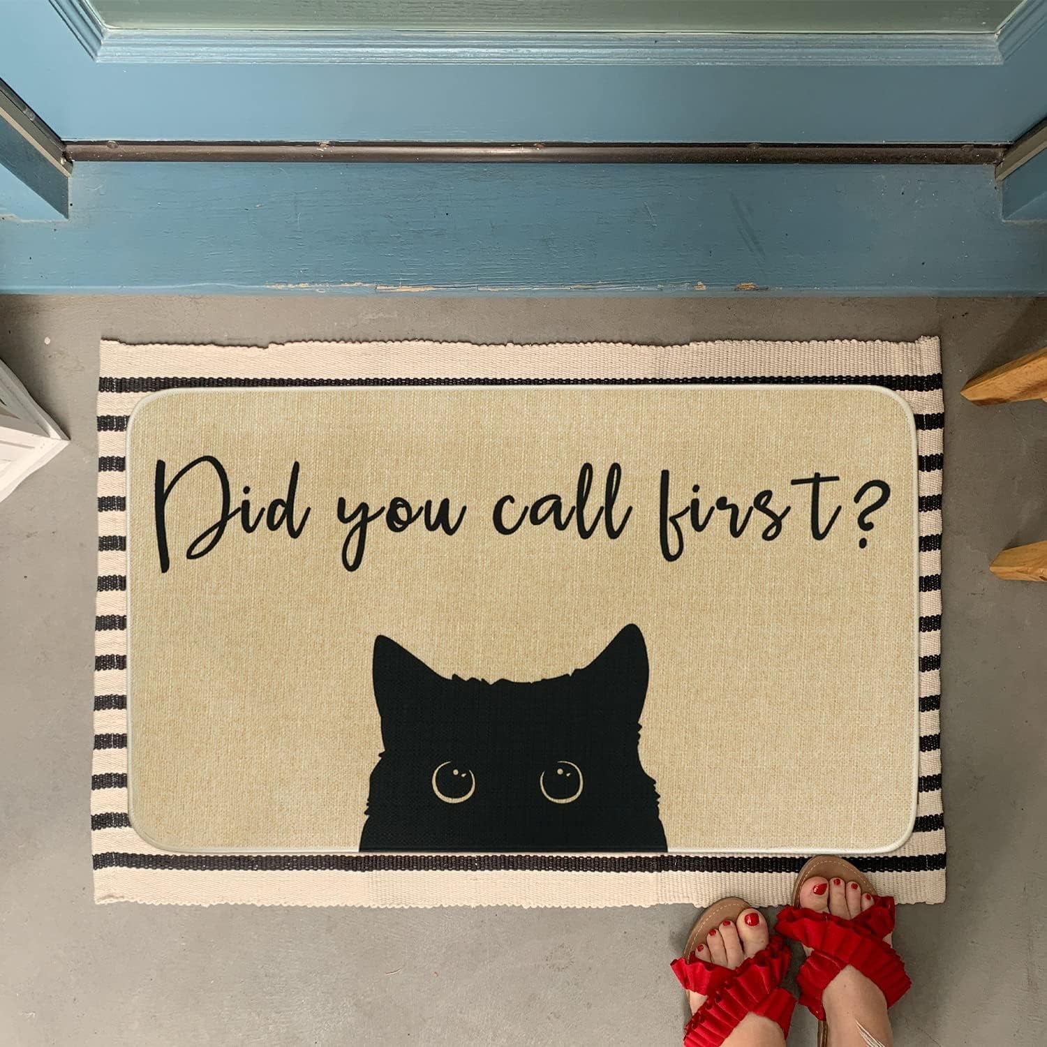 Did You Call First Funny Door Mats for Outside Entry, Welcome Mats Outdoor Funny Doormat with Non-Slip Rubber Backing Front Door Indoor Entrance Porch 30X17 Inch