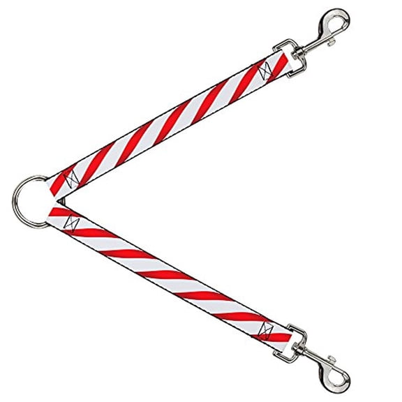 Buckle-Down Leash Splitter - Candy Cane - 1" Wide - 30" Length