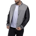 thumbnail image 6 of X RAY Jeans Men's Wool Varsity Bomber Jacket with PU Sleeves, Grey/Black, S, 6 of 9
