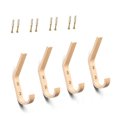 thumbnail image 1 of Ganchos De Decoración De Pared De Madera Gancho De Abrigo Multifuncional Colgador De Ropa Duradero Montado En La Pared Gancho De Abrigo De Madera Natural De Carga De Moda 4 Uds. Minnieouse HA017032-00, 1 of 6