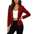 thumbnail image 4 of Homenesgenics Blazers for Women Business Casual Solid-Color Long-Sleeve Blazer with Lapel, Fitted Cardigan-Style Blazer Red XXL, 4 of 8