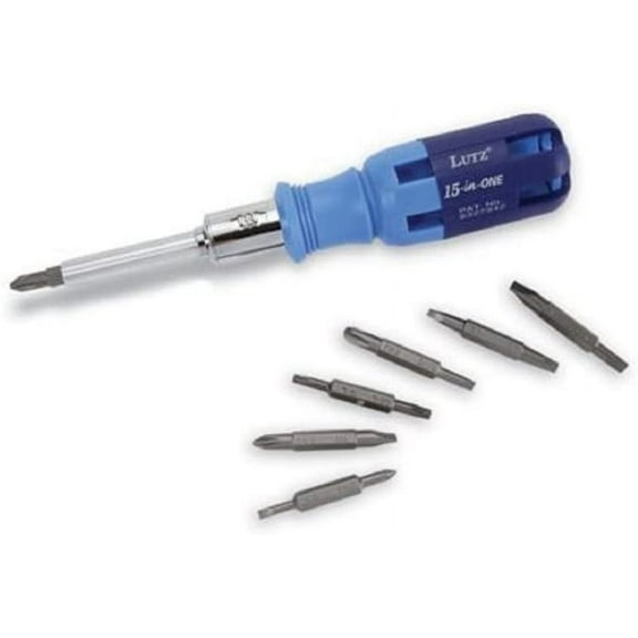 Lutz 21001 15-in-1 Ratchet Screwdriver, Blue