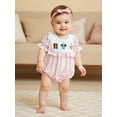 thumbnail image 3 of BemeyourBBs Baby Girl Romper Short Sleeve Round Neck Dog Embroidery Bodysuit, 3 of 9