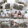 thumbnail image 5 of 3 Piece Black Floral Duvet Cover Set Queen Size, Microfiber Comforter/Quilt Cover with Corner Ties and 2 Pillowcases, Boho Botanical Vintage Paisley Flower All Season Soft Bedding with Zipper Closure, 5 of 8
