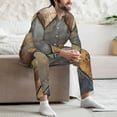 thumbnail image 7 of Lsque Rustic Tile Pattern Pattern Long Sleeve Pajama Set for Men - Soft 2-Piece Sleepwear and Loungewear Set with Pockets, Comfy Nightwear-X-Large, 7 of 7
