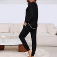 thumbnail image 4 of Homenesgenics 2-Piece Lounge Set Womens Knit Pajamas Sets Two Piece Outfits Sets Sleepwear Loungewear Pjs Long Sleeve and Pants Black M, 4 of 8