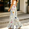 thumbnail image 4 of Sewkxo Womens Palazzo Pants Summer Casual Wide Leg High Waist Drawstring Floral Print Bohemian Trousers,Multicolor 2XL, 4 of 6