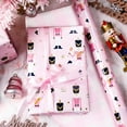 thumbnail image 4 of Reversible Nutcracker Wrapping Paper, Pink Christmas Wrapping Paper, Pastel Pearly-Lustre Nutcracker and Plaid Design Christmas Gift Wrap for Holiday, Party (Mini Roll, 17 Inch X 33 Feet), 4 of 14
